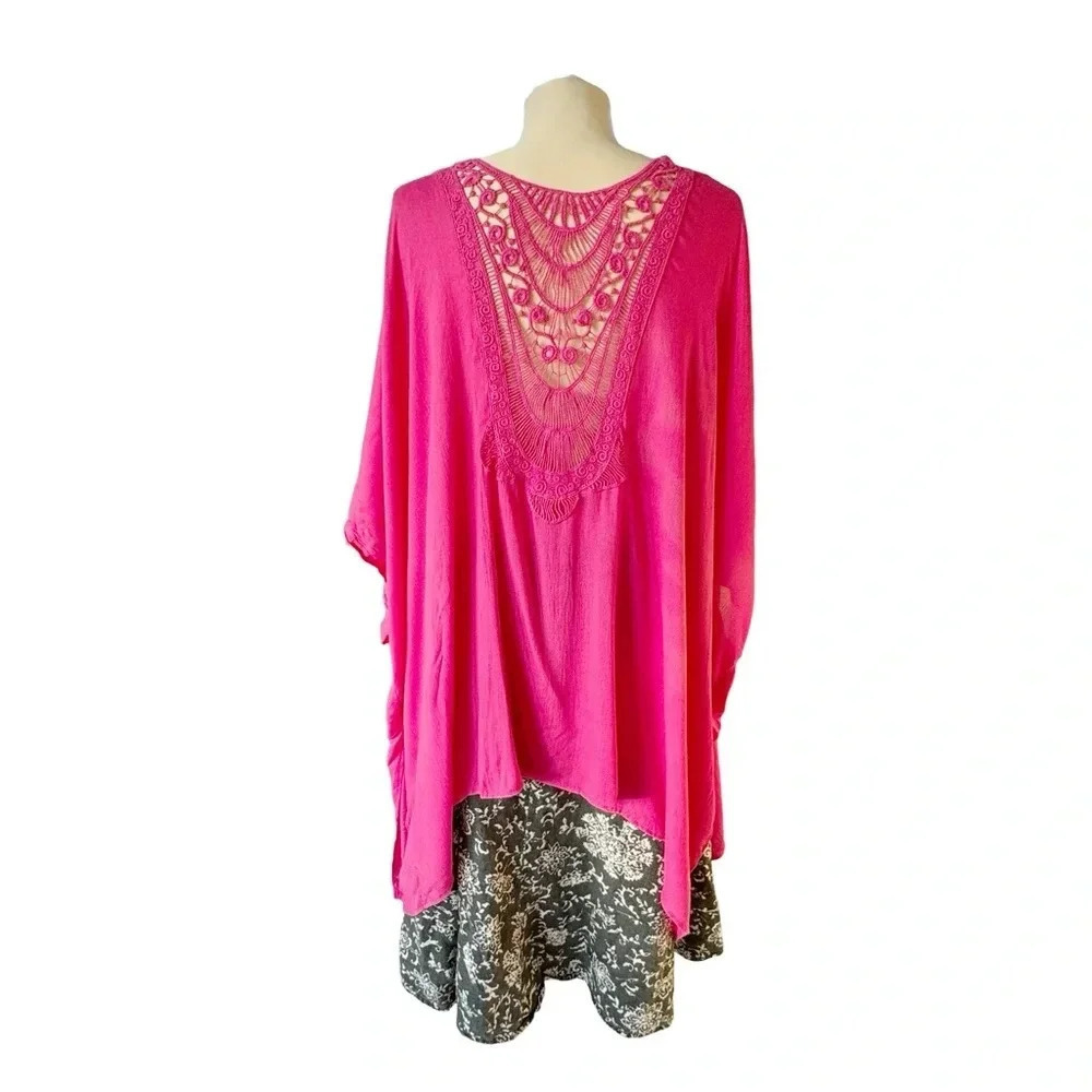 Vince Camuto Women's Pink Lace Kimono Wrap - Picture 5 of 6